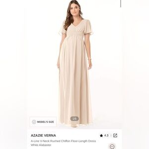 Azazie maternity Verna dress
Color white alabaster